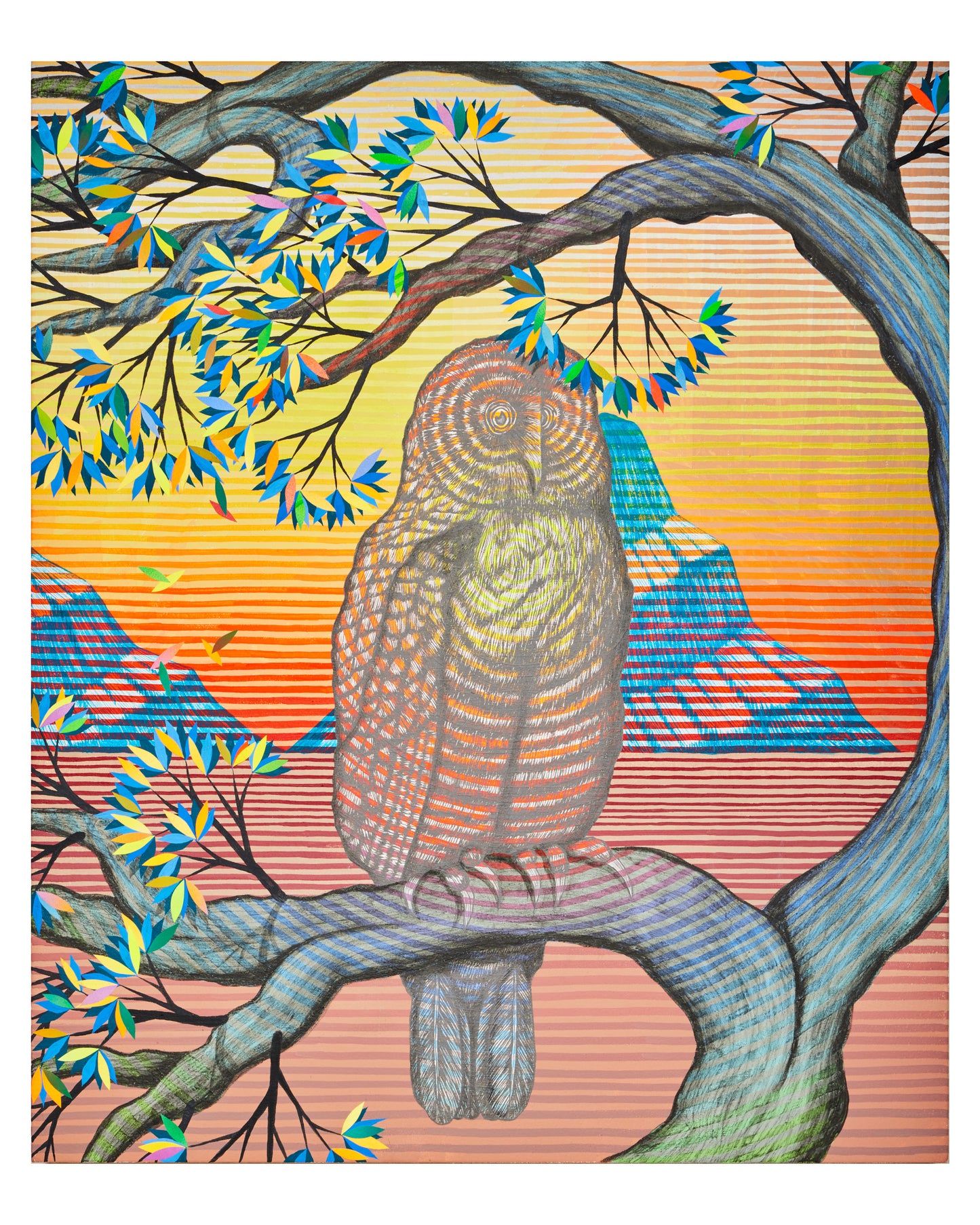 Andrew Schoultz, Owl at Sunset, 2026